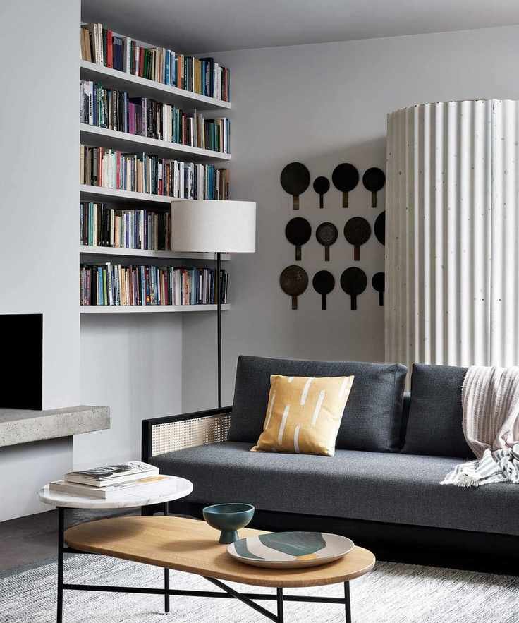Wall shelves with books and decor